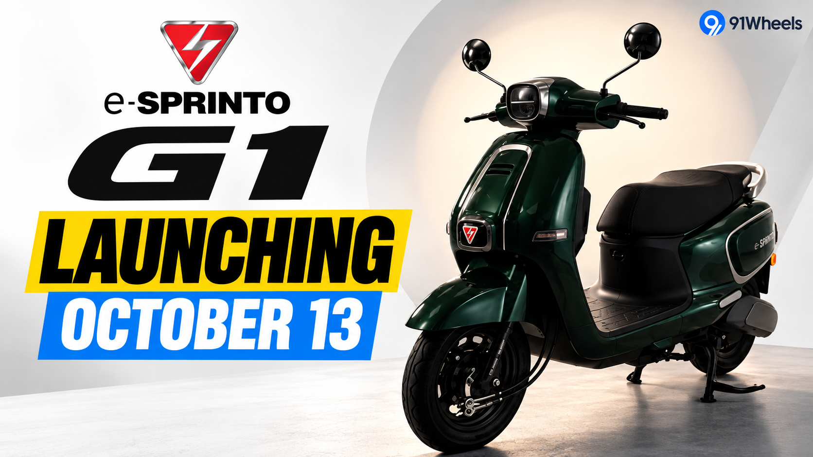 e-SPRINTO G1 Electric Scooter to Launch in India on October 13